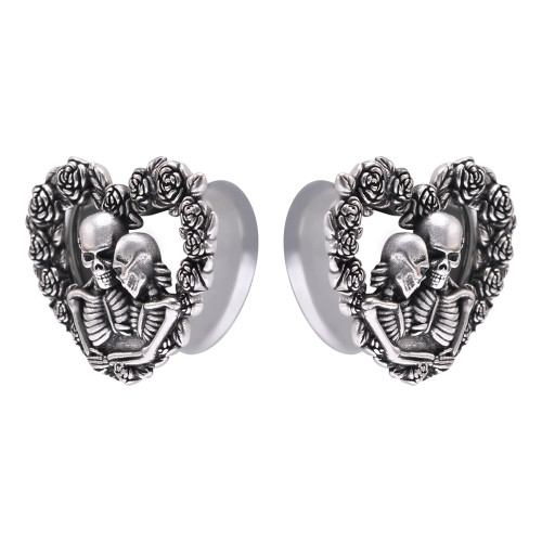 Spinal wrap double skull Heart shape Stainless Steel Double