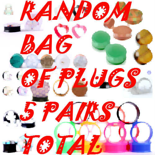SoScene Random Bag Of Plugs, image showing a collection of assorted plugs and ear tips, 5 pairs in total.