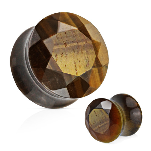 10mm Pair of 00 Gauge Blue Druzy Stone Set Wood Saddle Plugs FE56 10mm Pair of 00 Gauge Blue Druzy Stone Set Wood Saddle Plugs FE56