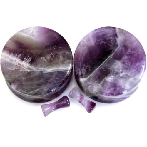 Organic Purple Natural Amethyst Stone Ear Gauges