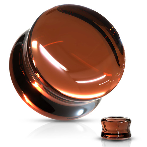 Smoke Topaz Glass Double Flare Plugs