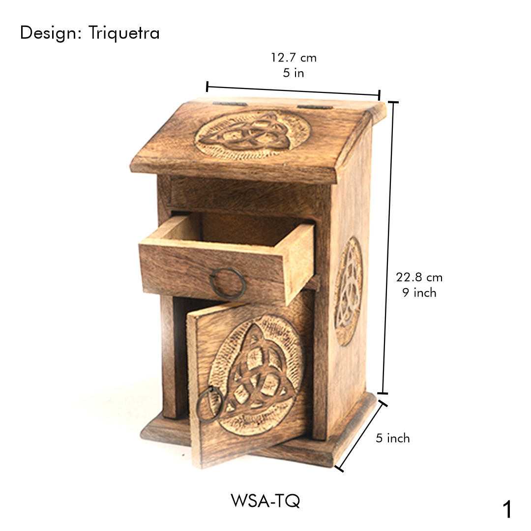 Wooden Storage Almirah Triquetra Religious Products VD Importers Inc.