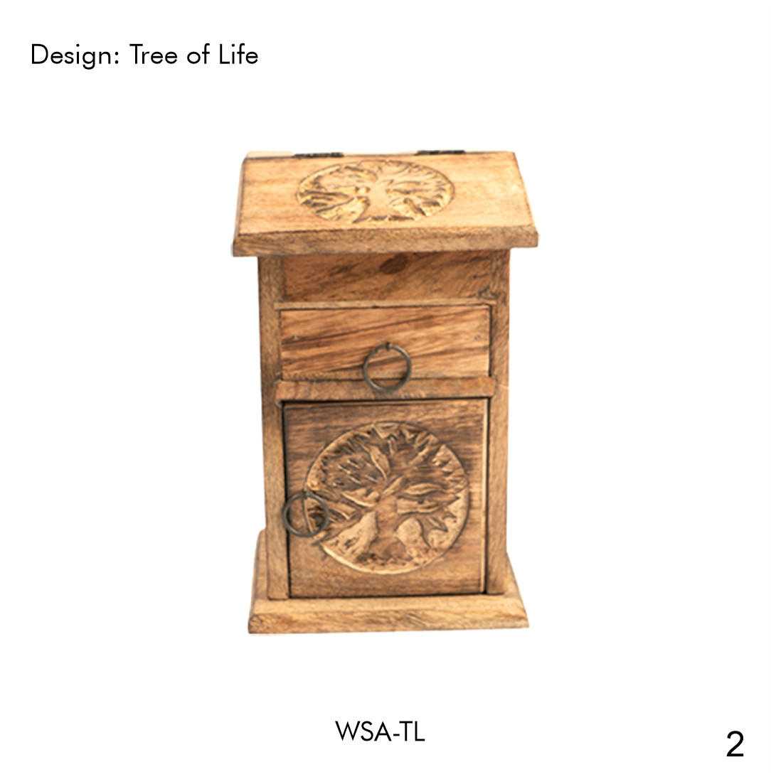 Wooden Storage Almirah Tree of Life