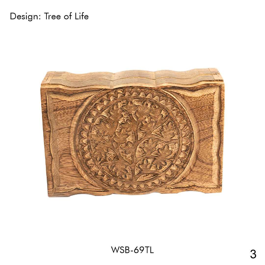Wooden Handicraft Storage box 6 x 9 inch Tree of Life