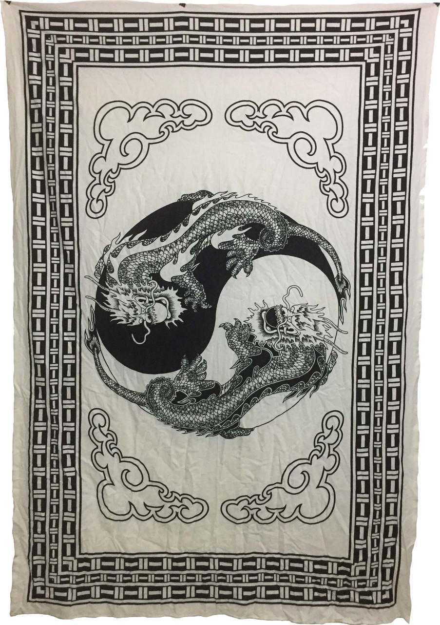 Indian Cotton Tapestry 2 Dragons (135 x 220 cm) Indian Tapestry VD Importers Inc.