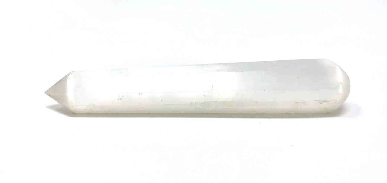 Selenite Faceted Wand 5"-7"approx
