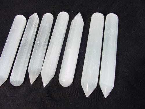 Selenite Faceted Wand 5"-7"approx GR Incense VD Importers Inc.