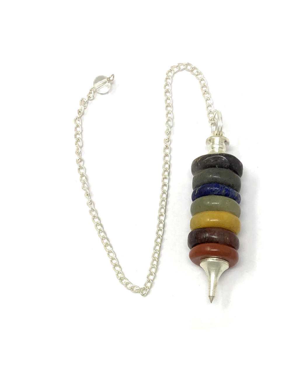 7 Chakra stone Spring Pendulum- 2.5 inch Gemstones Products VD Importers Inc.