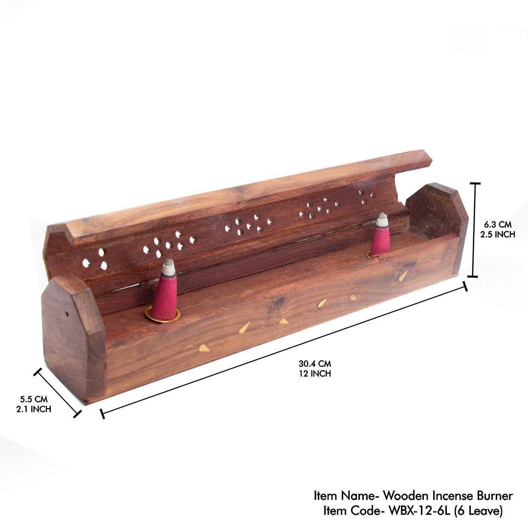 Wooden Coffin Box (Leaves)
