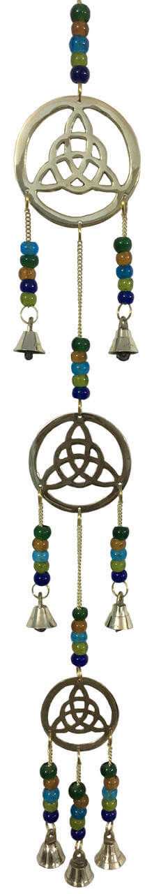 Brass Wind Chime with bells and 3 Triquetra Bells & Chimes VD Importers Inc.