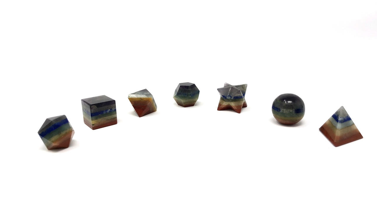 Agate Stone Chakra Geometry set of 7