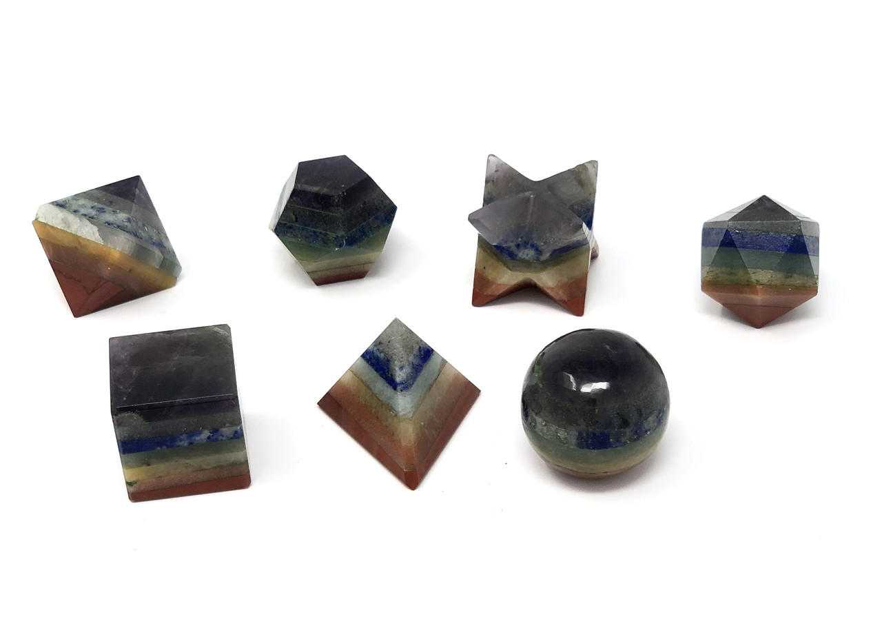 Agate Stone Chakra Geometry set of 7
