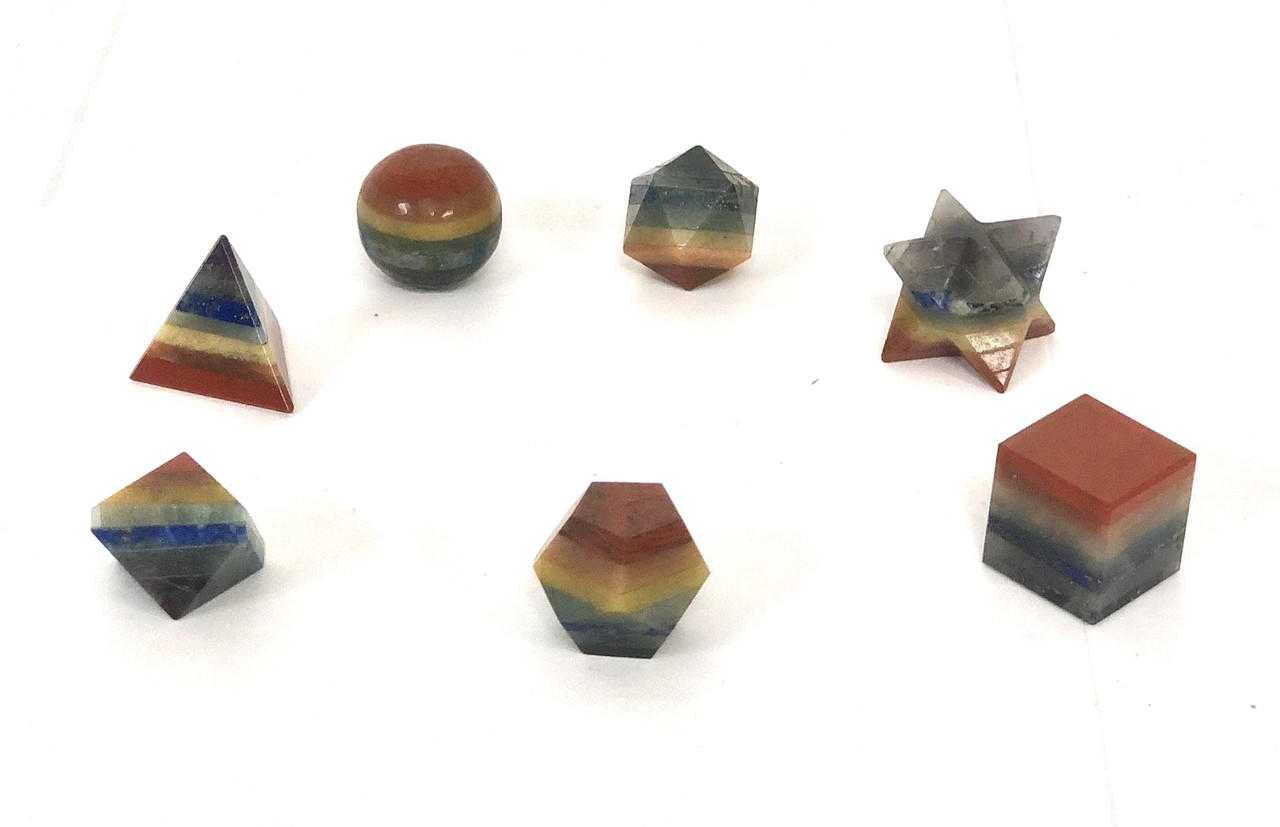 Agate Stone Chakra Geometry set of 7