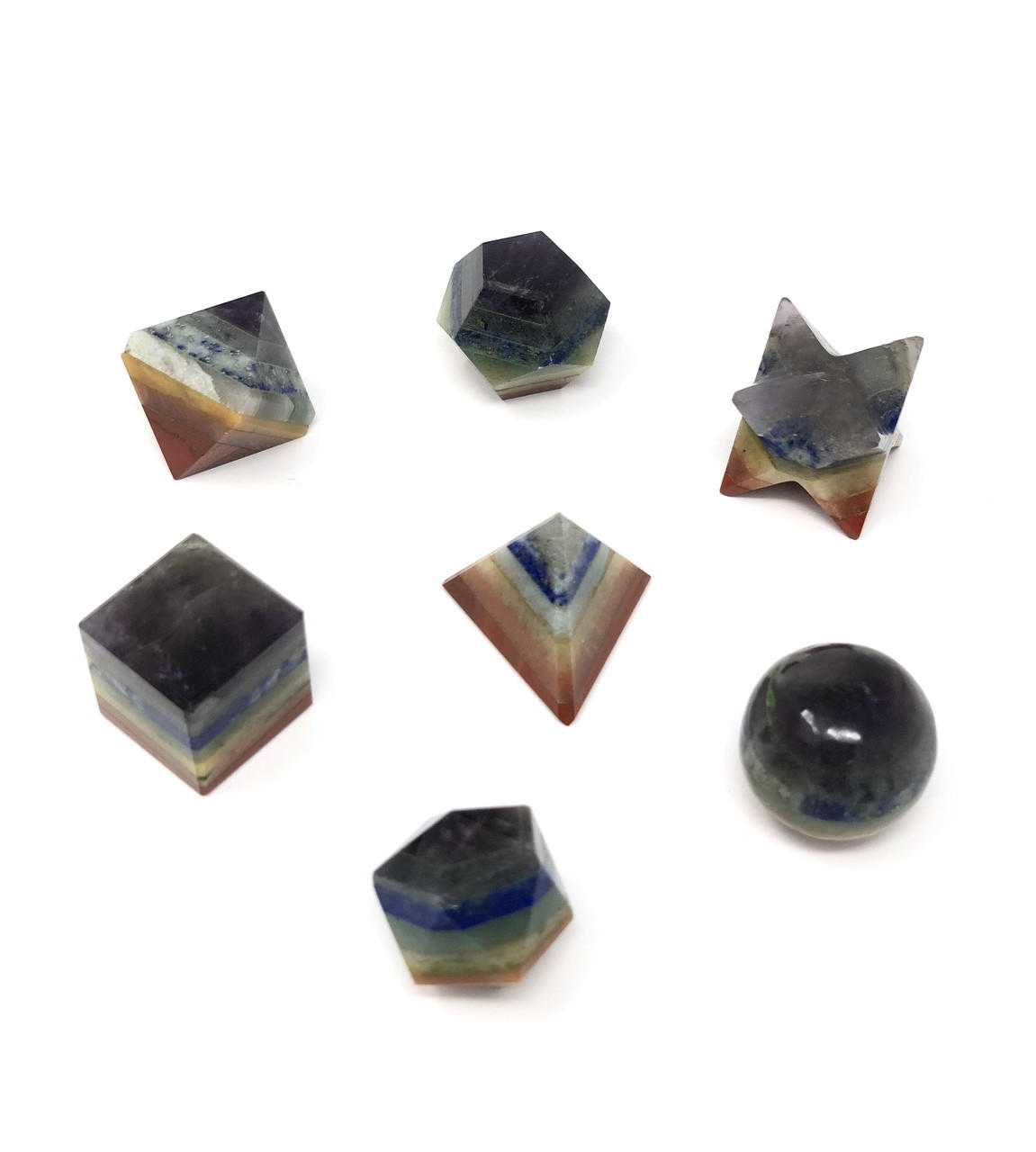 Agate Stone Chakra Geometry set of 7