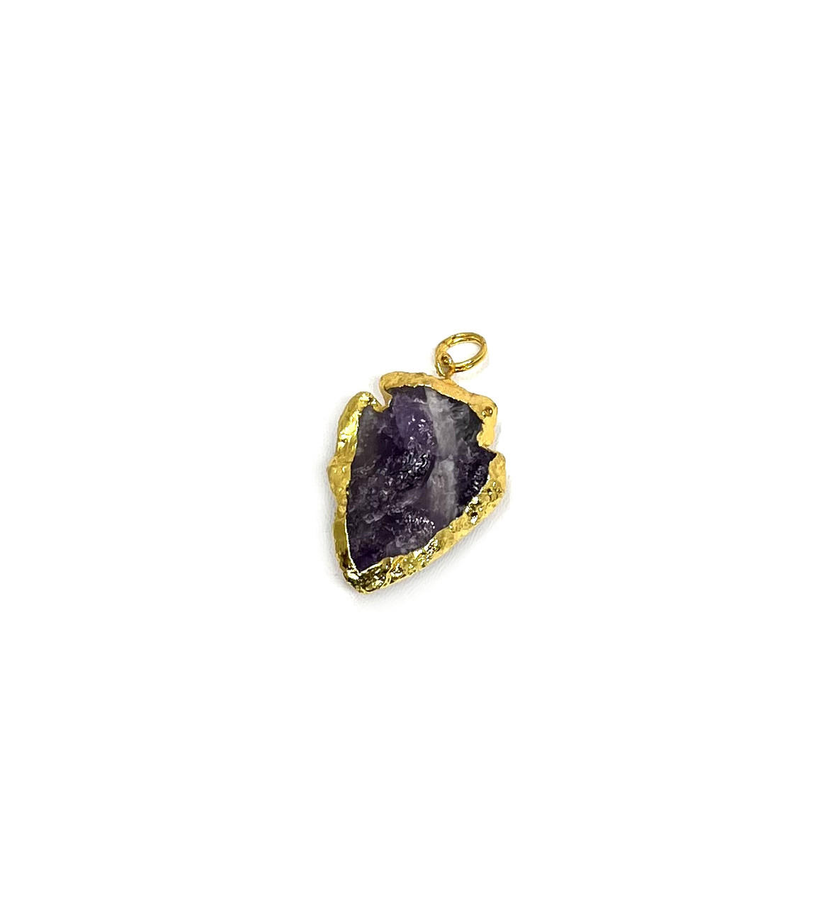 Amethyst electroplated arrow pendant