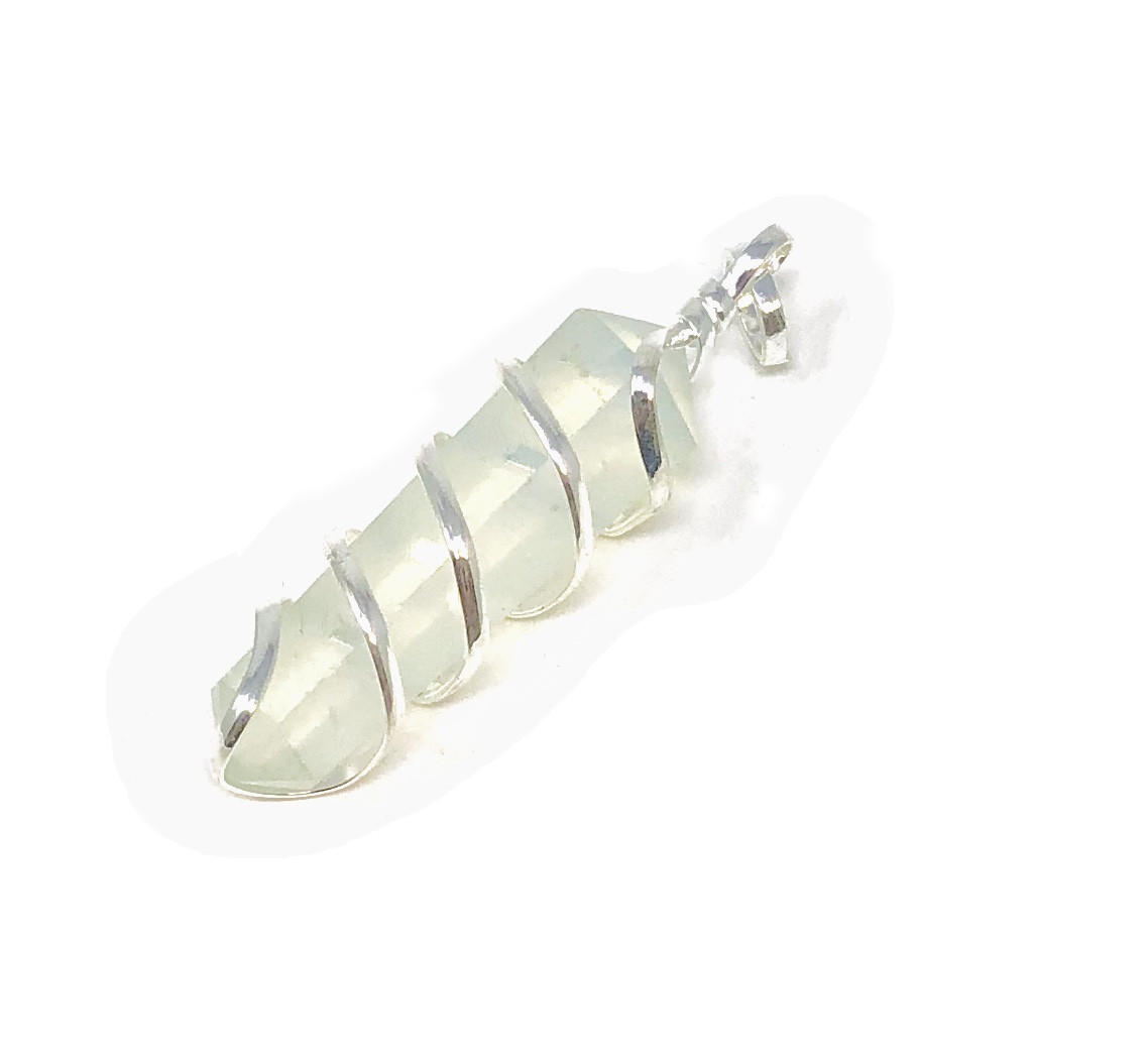 Opal TWIST wire wrapped pendant