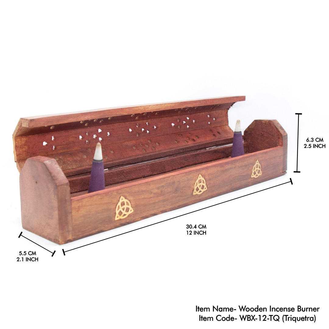 Hand Painted 12" Incense Stick & Cone Burner Wood Coffin Box With Storage – Soul Sticks