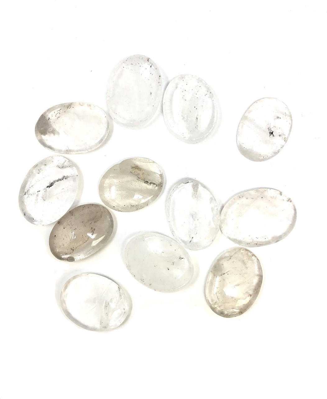 Clear Quartz Worry stone (Pack of 12) 1-1.5" Gemstones Products VD Importers Inc.