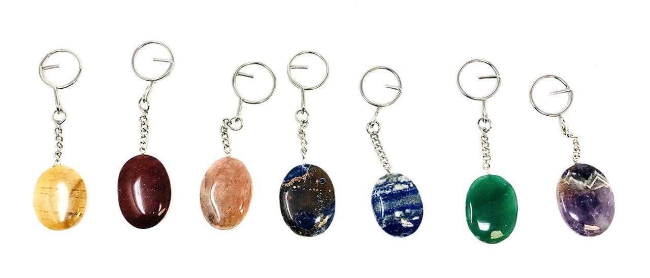 KeyChains (set of 7) Worrystone Gemstones Products VD Importers Inc.