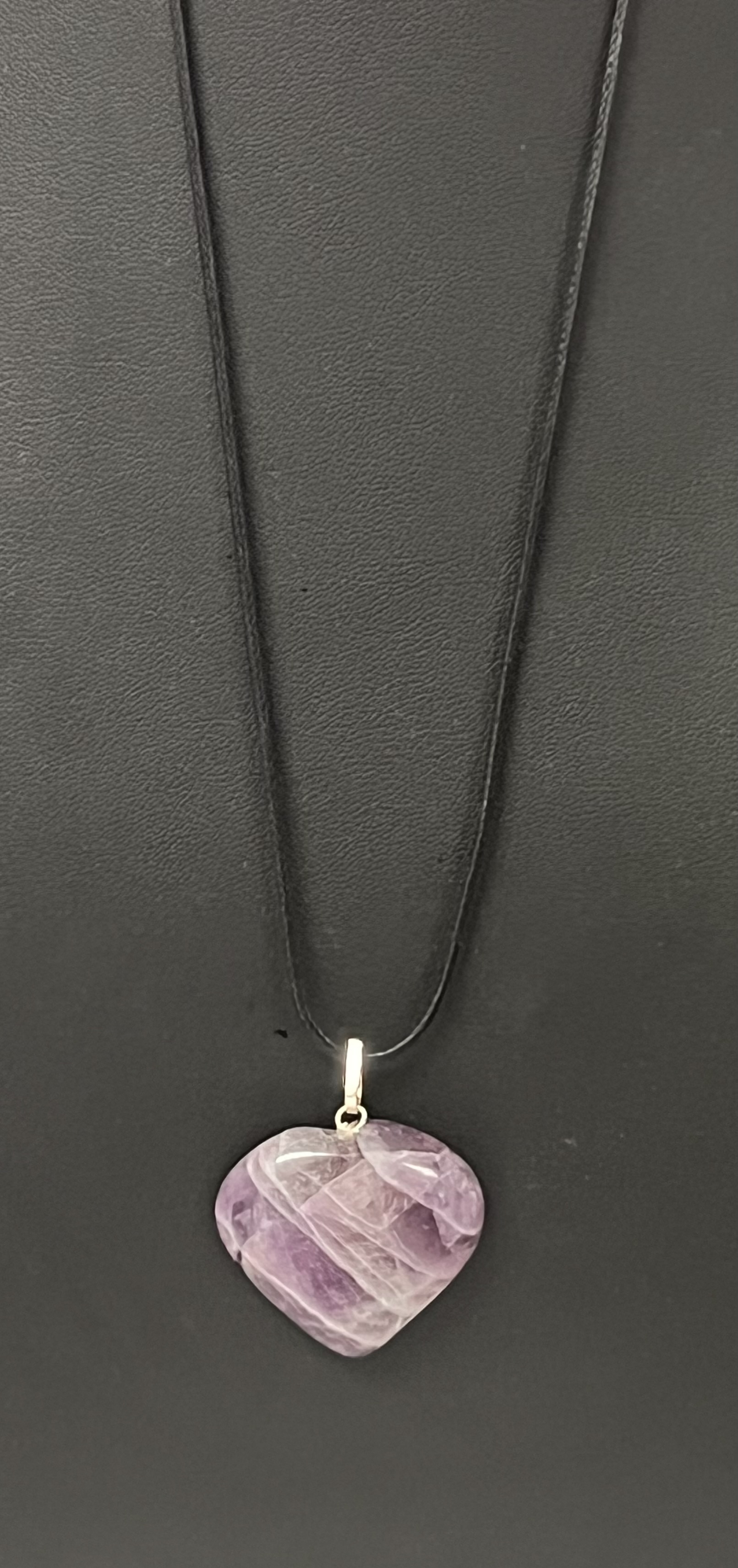 Heart shaped pendants Amethyst 1" approx