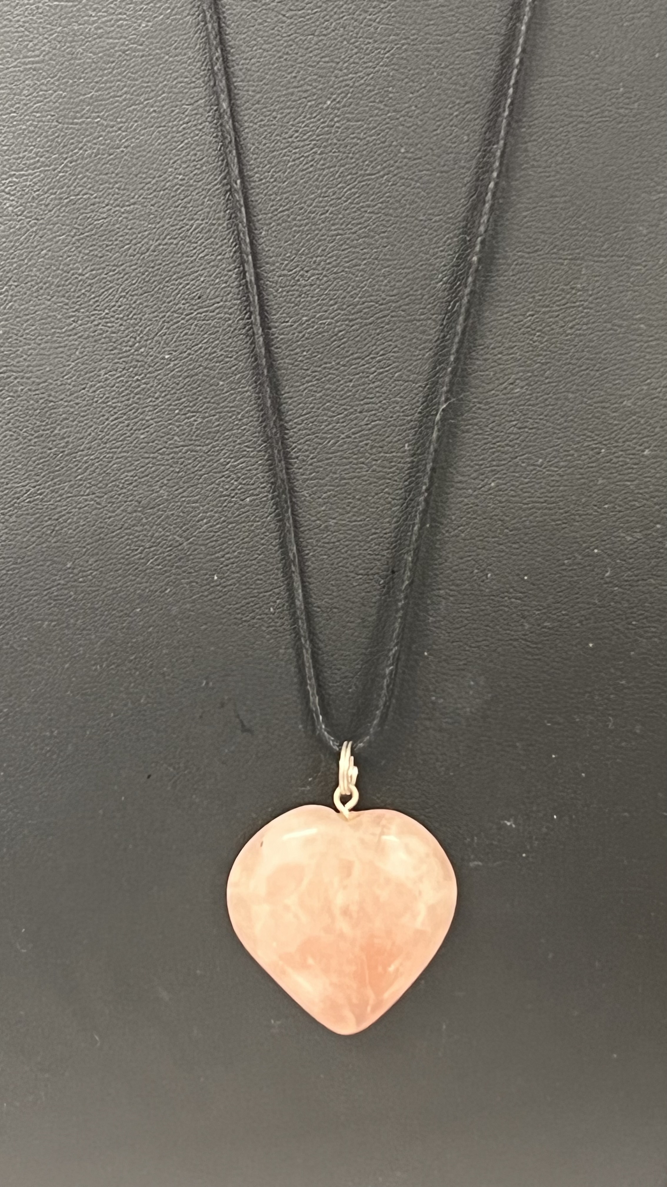 Heart shaped pendants Rose Quartz 1" approx