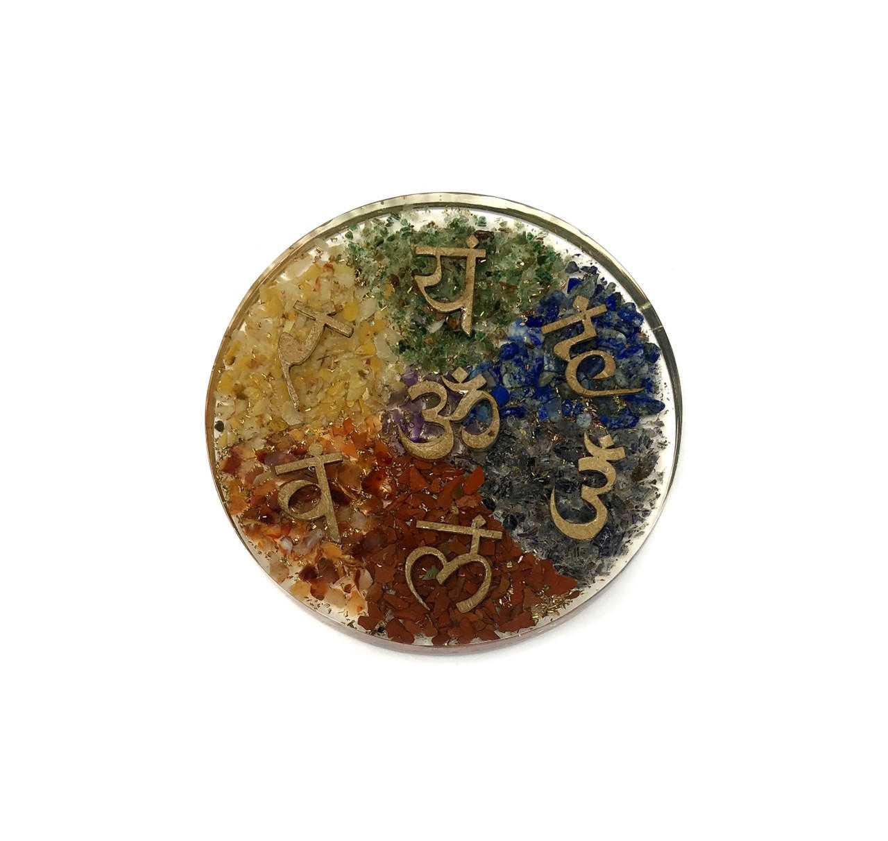 Orgone Energy Charging Plate 7chakrs 4" Gemstones Products VD Importers Inc.