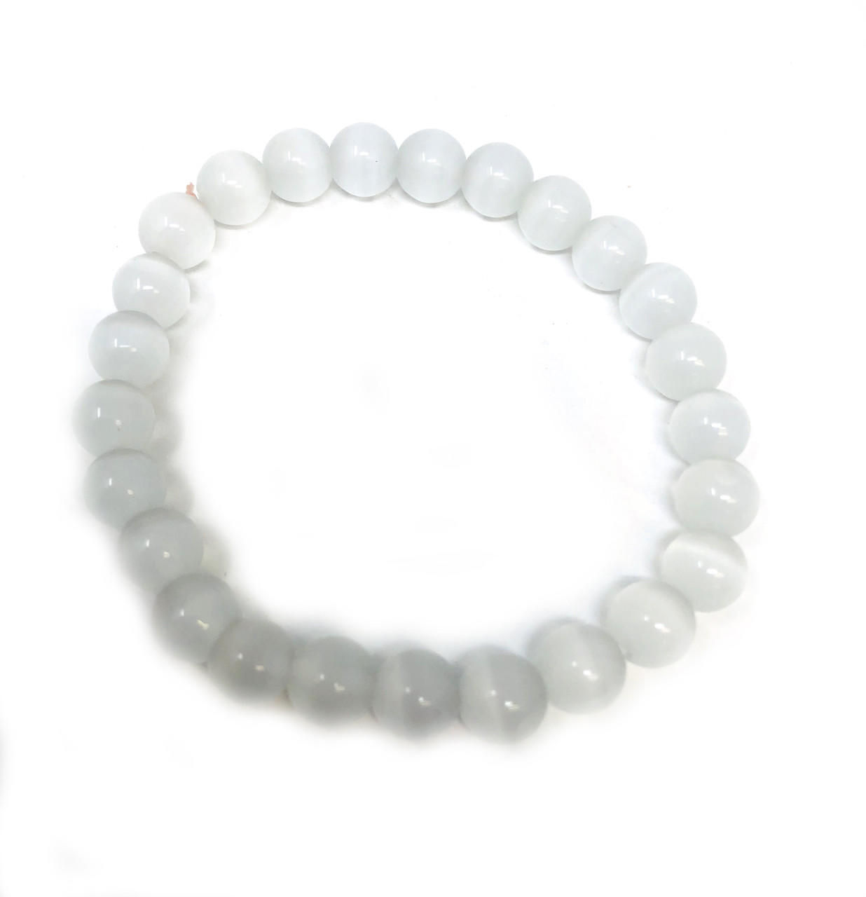 #60 Selenite Bead bracelet U76 Gemstones Products VD Importers Inc.
