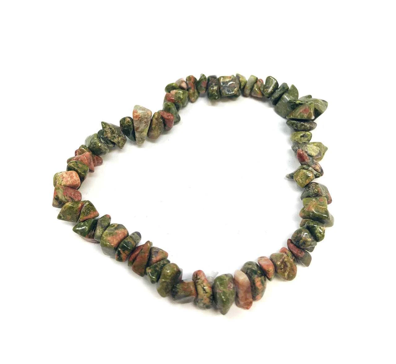 #74 Unakite Chip Bracelet