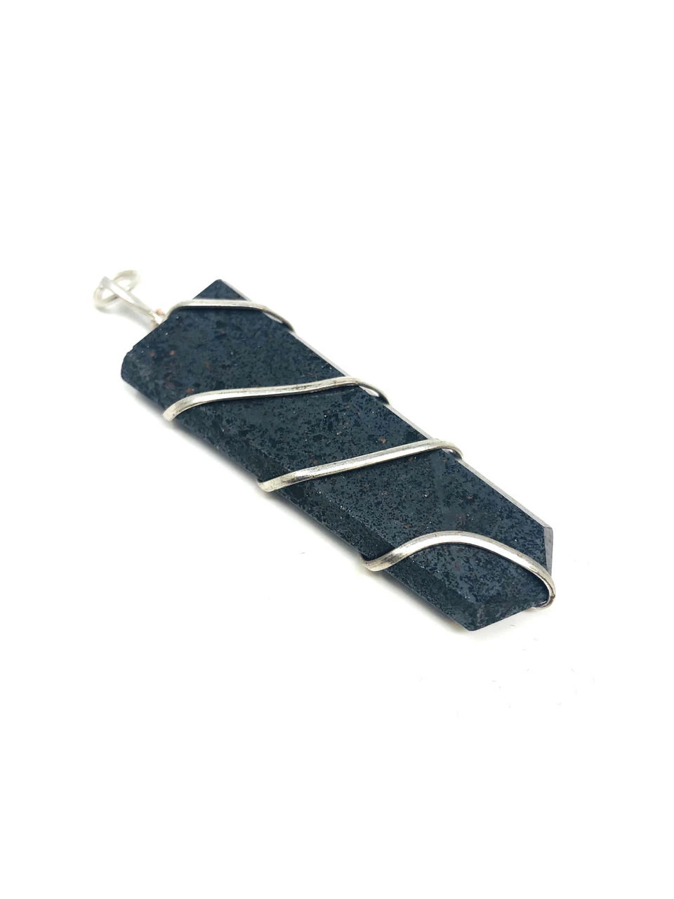Flat Wire wrapped pendant Hematite