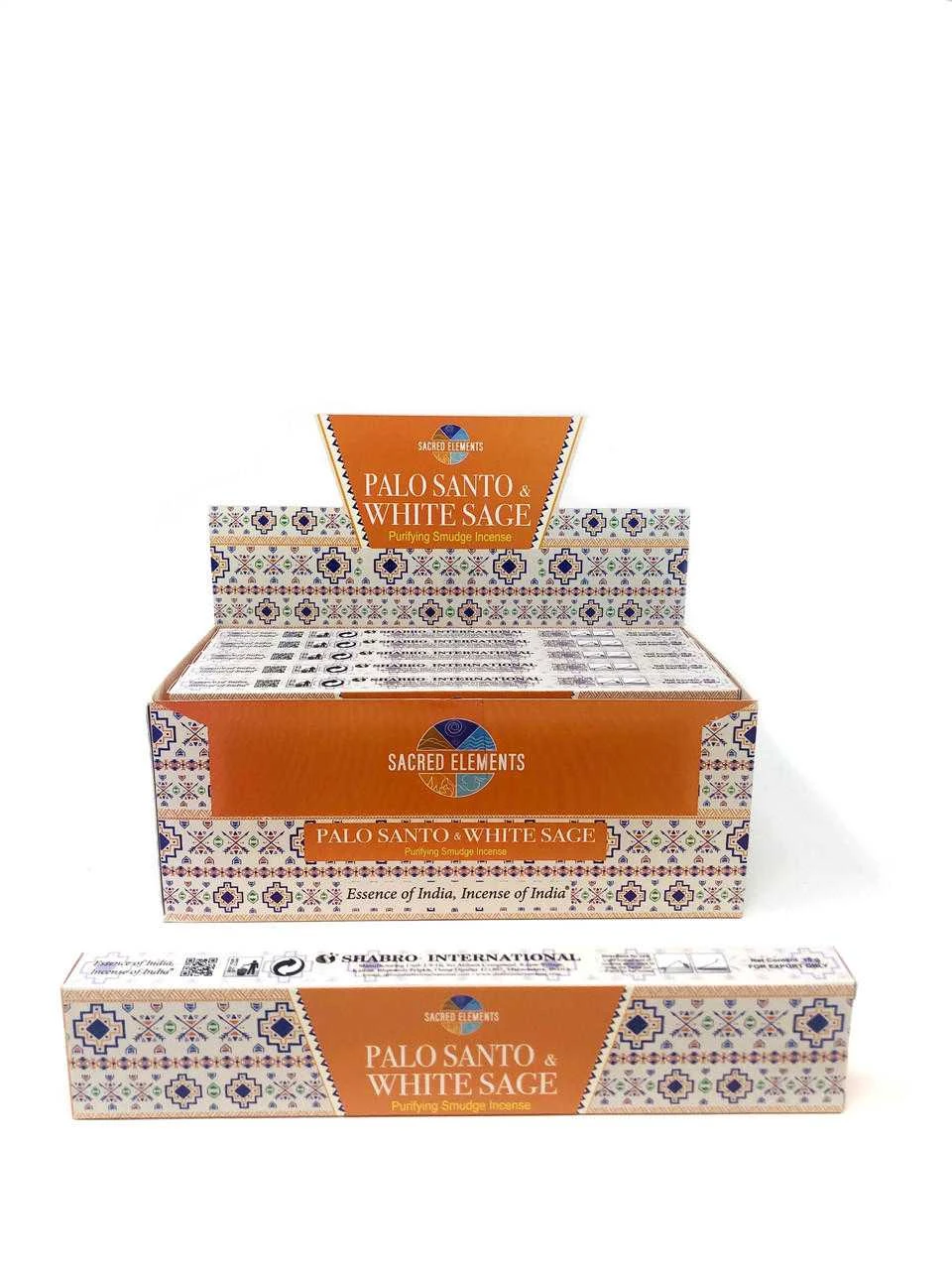 Sacred Elements Masala Incense White Sage Palo Santo (12packs)