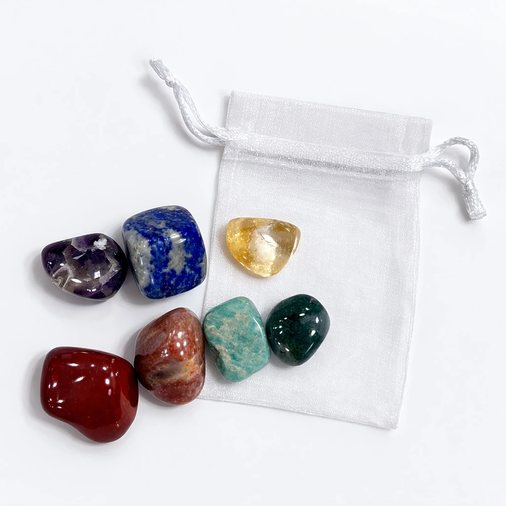 7 chakra Tumbled stone set in pouch