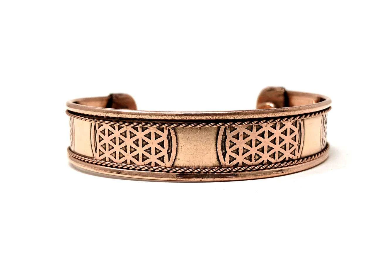 Copper Bracelet Magnetic (Flower of Life)
