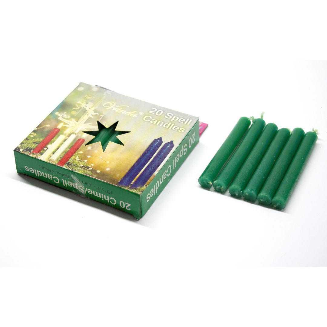 4''Chime/Spell candles(pack of 20) Green