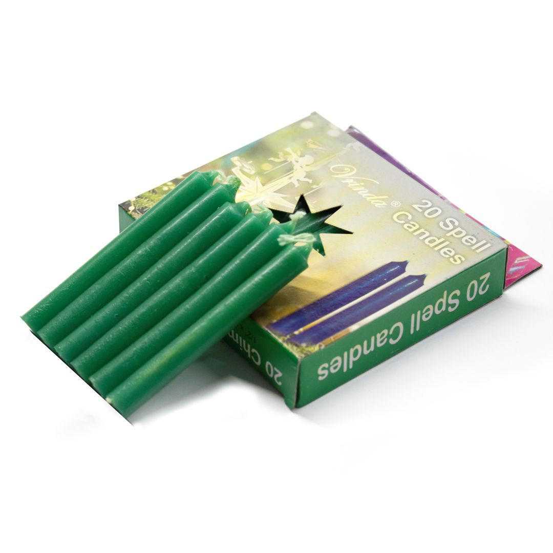 4''Chime/Spell candles(pack of 20) Green Vrinda ® Shop VD Importers Inc.
