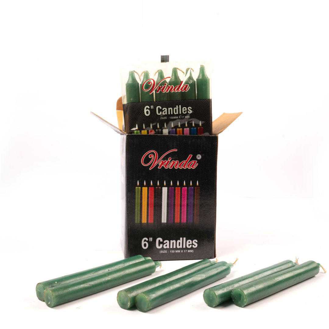6" Taper Candles (36 in a pack) Green