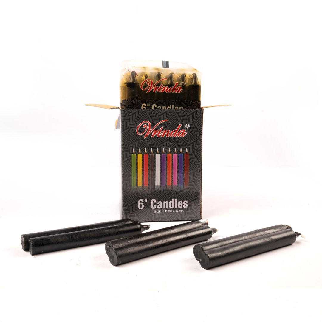 6" Taper Candles (36 in a pack) Black