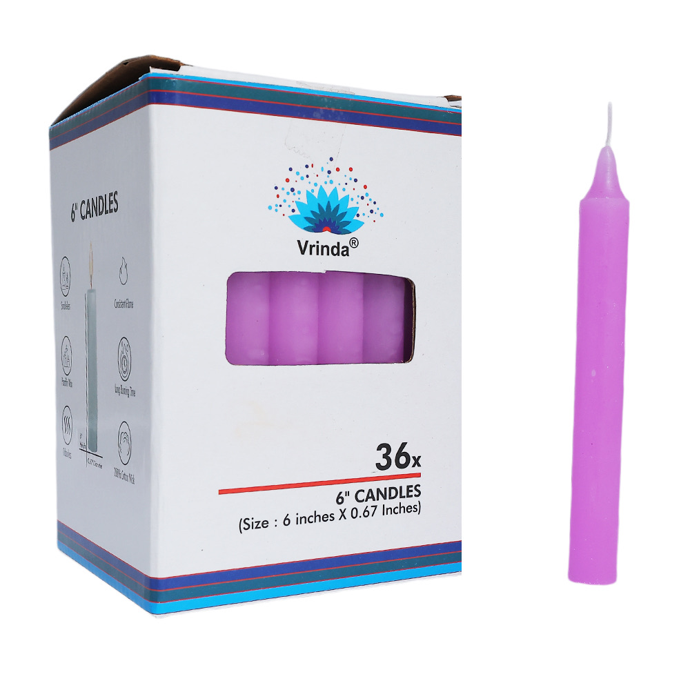 6" Taper Purple Candles pack