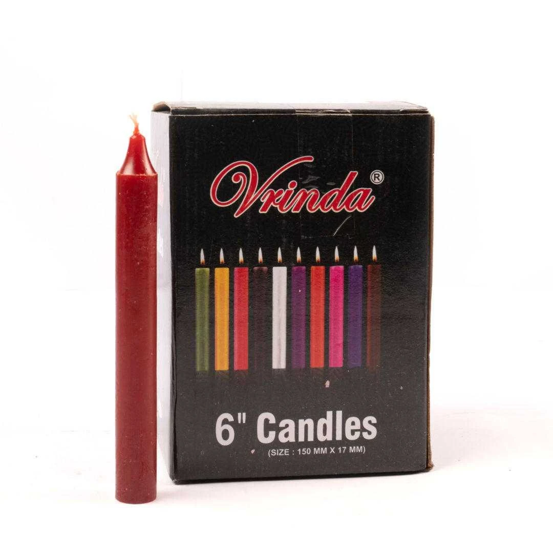 6" Brown Taper Candles (36 in a pack)