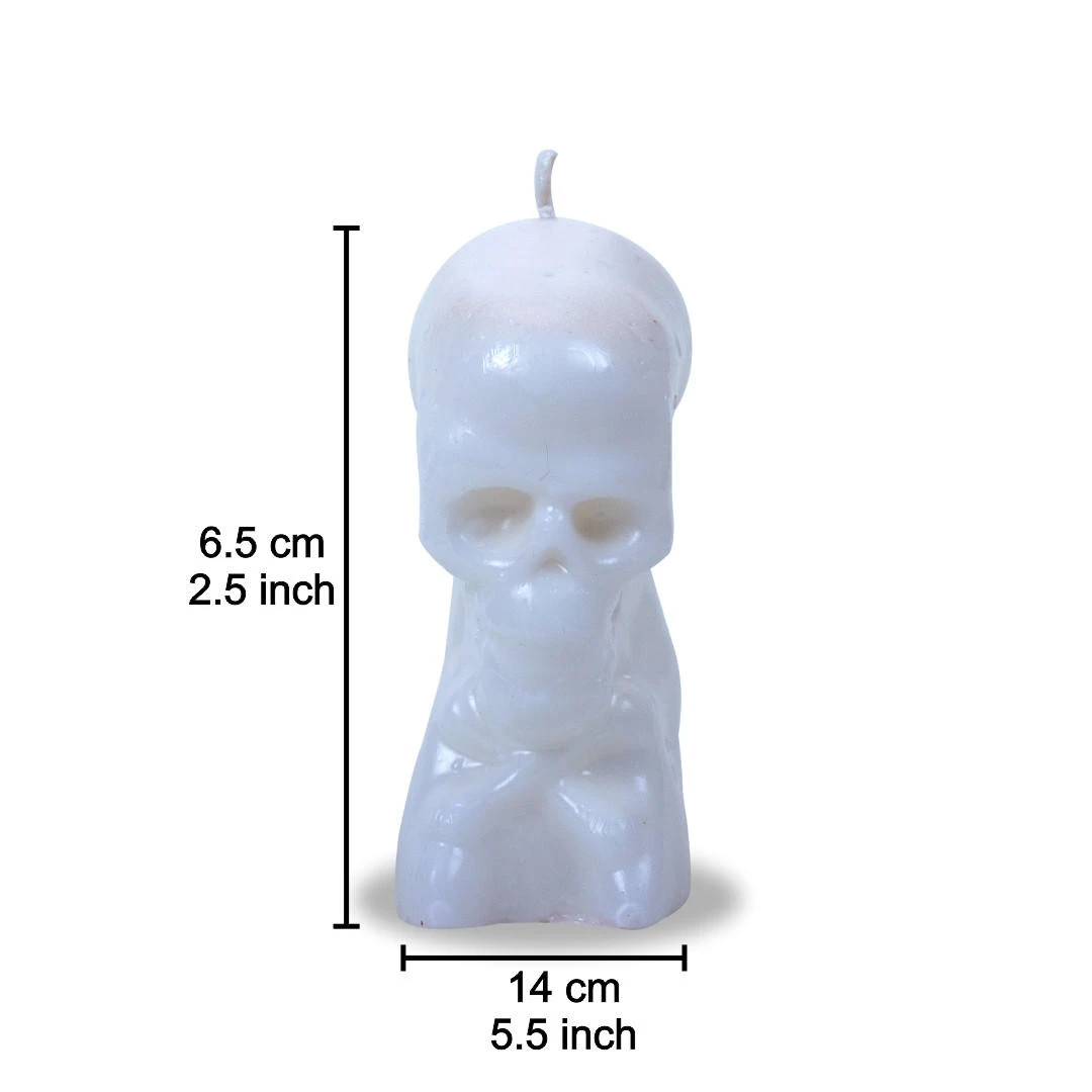 Skull/Skeleton ritual candle White