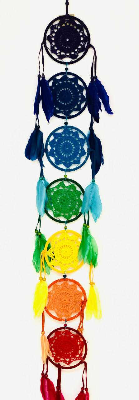 Dream catcher 7 chakra Crochet (4.5"dia) New Arrivals VD Importers Inc.