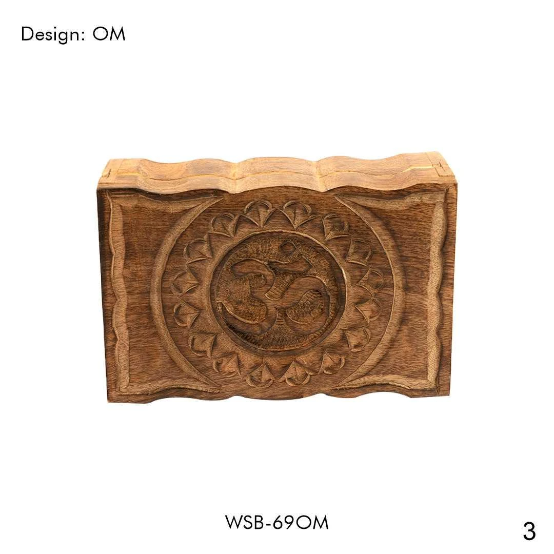 Wooden Handicraft Storage box 6 x 9 inch Om