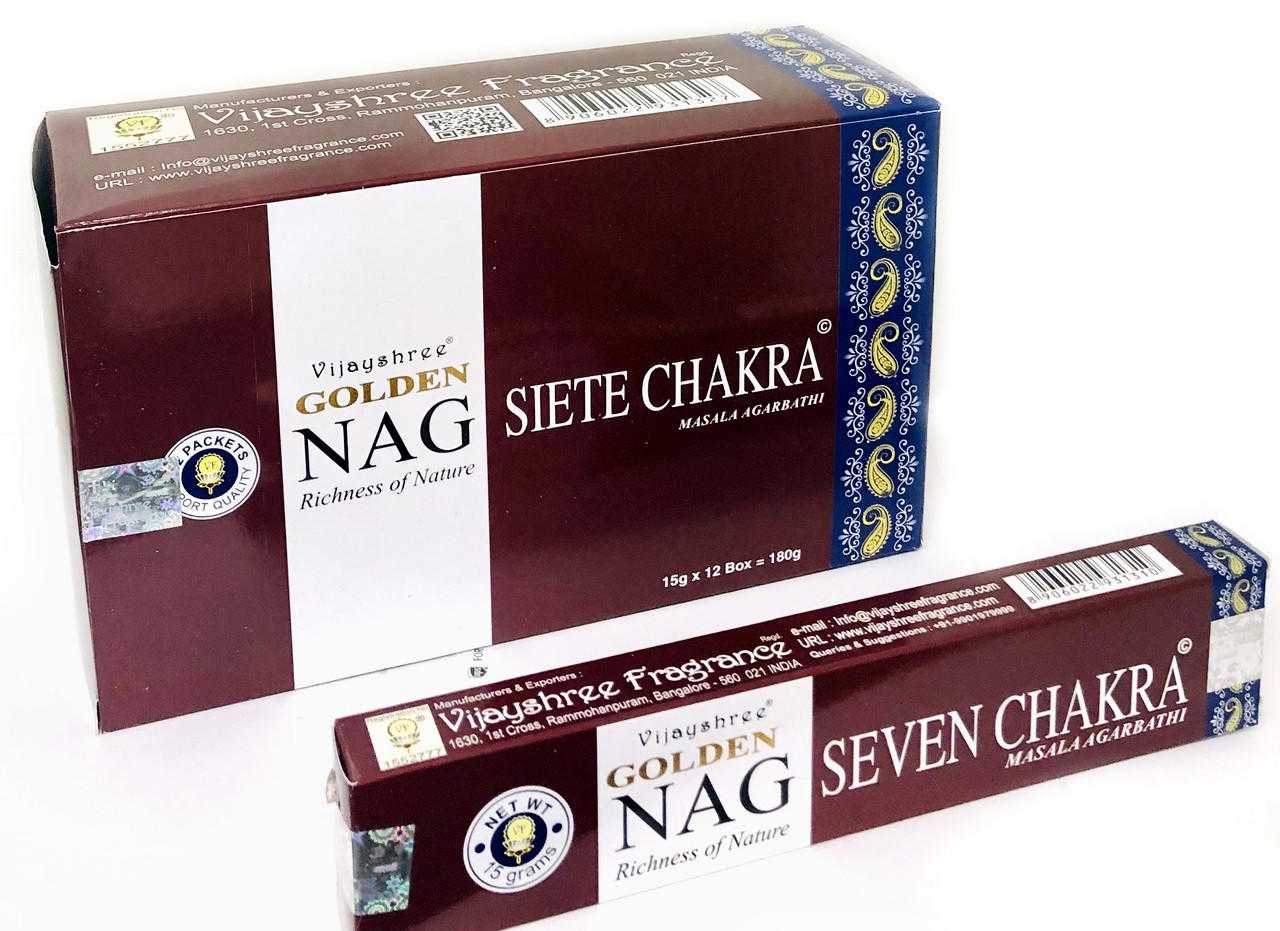 Golden Nag 7 Chakra Incense (15 grams) Exclusive Incense VD Importers Inc.