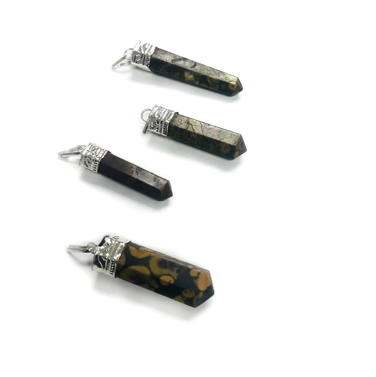 Single Point Pencil Pendant Coffee Jasper