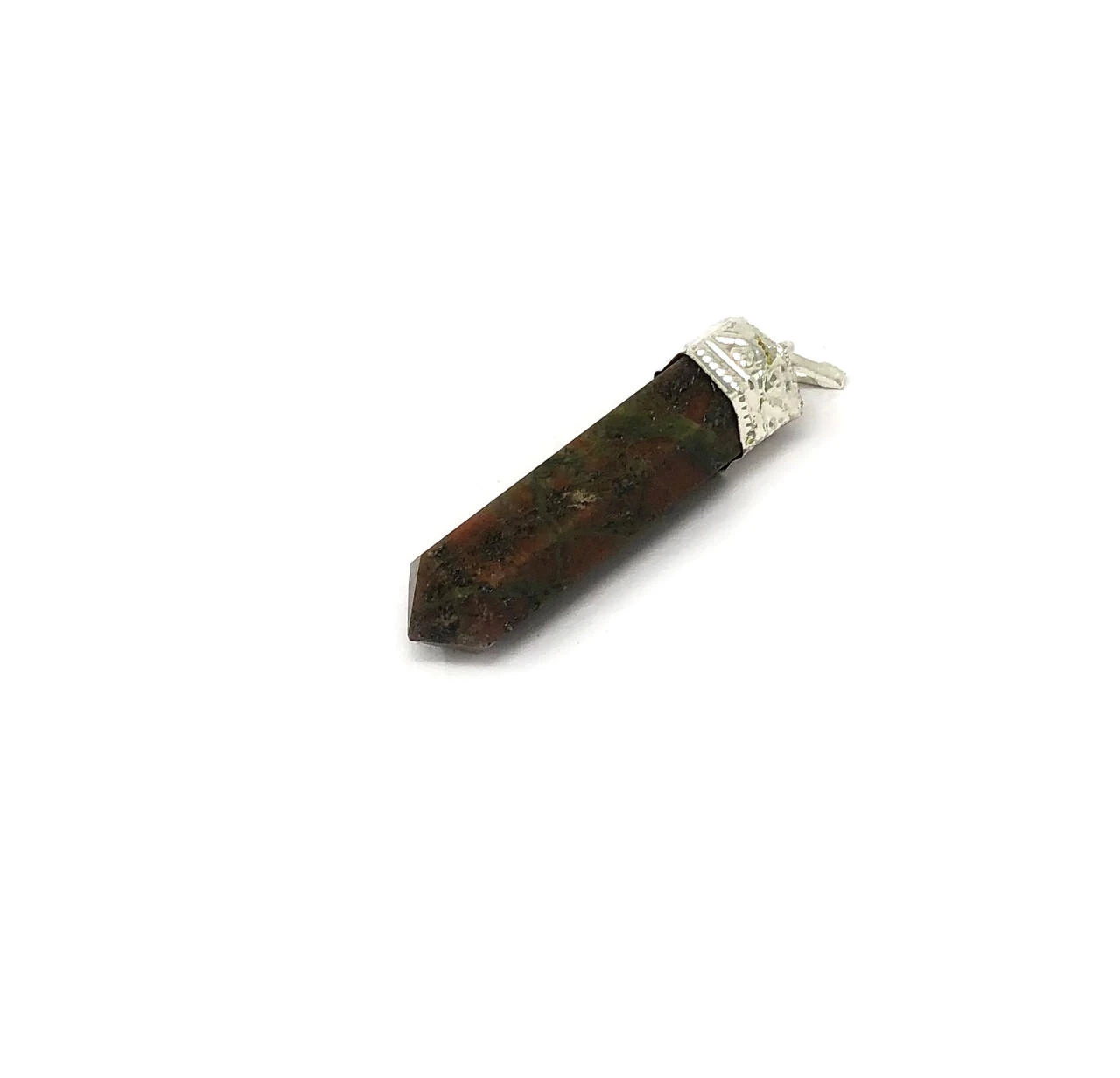 Single Point Pencil Pendant Unakite 