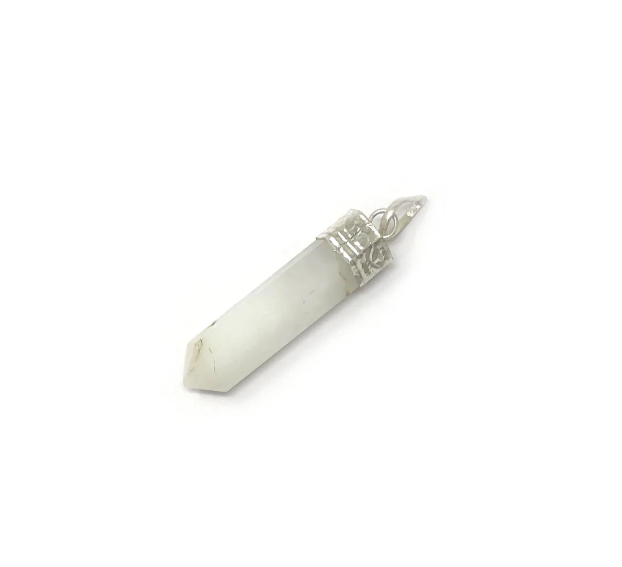 Single Point Pencil Pendant White Agate
