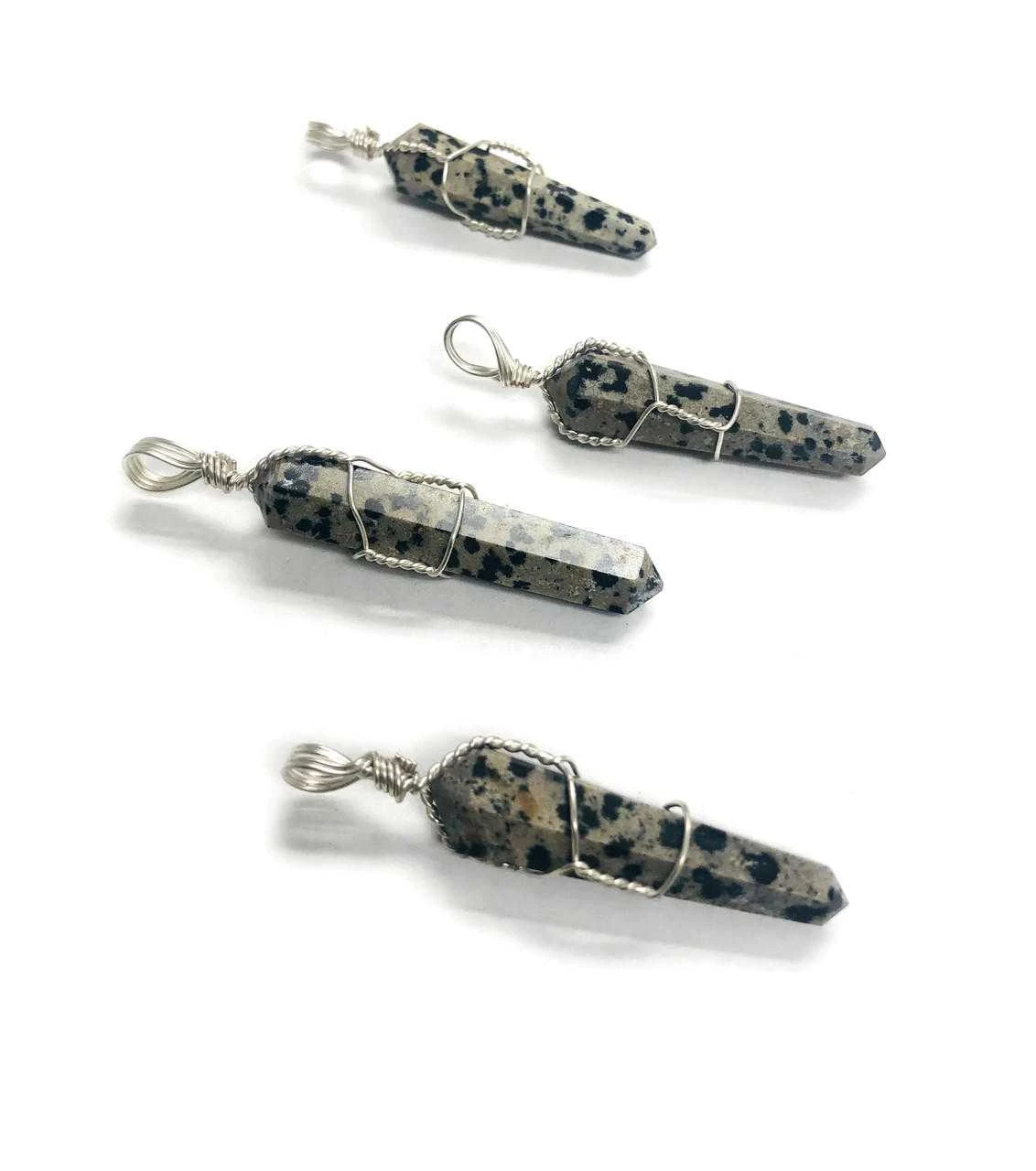 Wire Wrapped Pendant Dalmatian Jasper