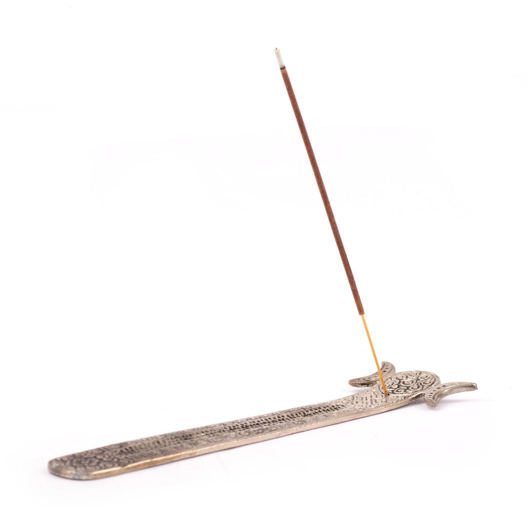 Aluminum Incense Holder / Burner Strip, Triple Moon, approx. 9.5 inches