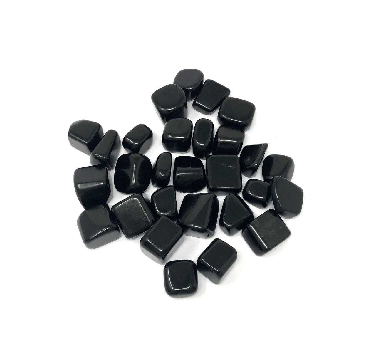 Tumbled Pebbles Stone Agate Black Obsidian (3/4"-1.5") Gemstones Products VD Importers Inc.