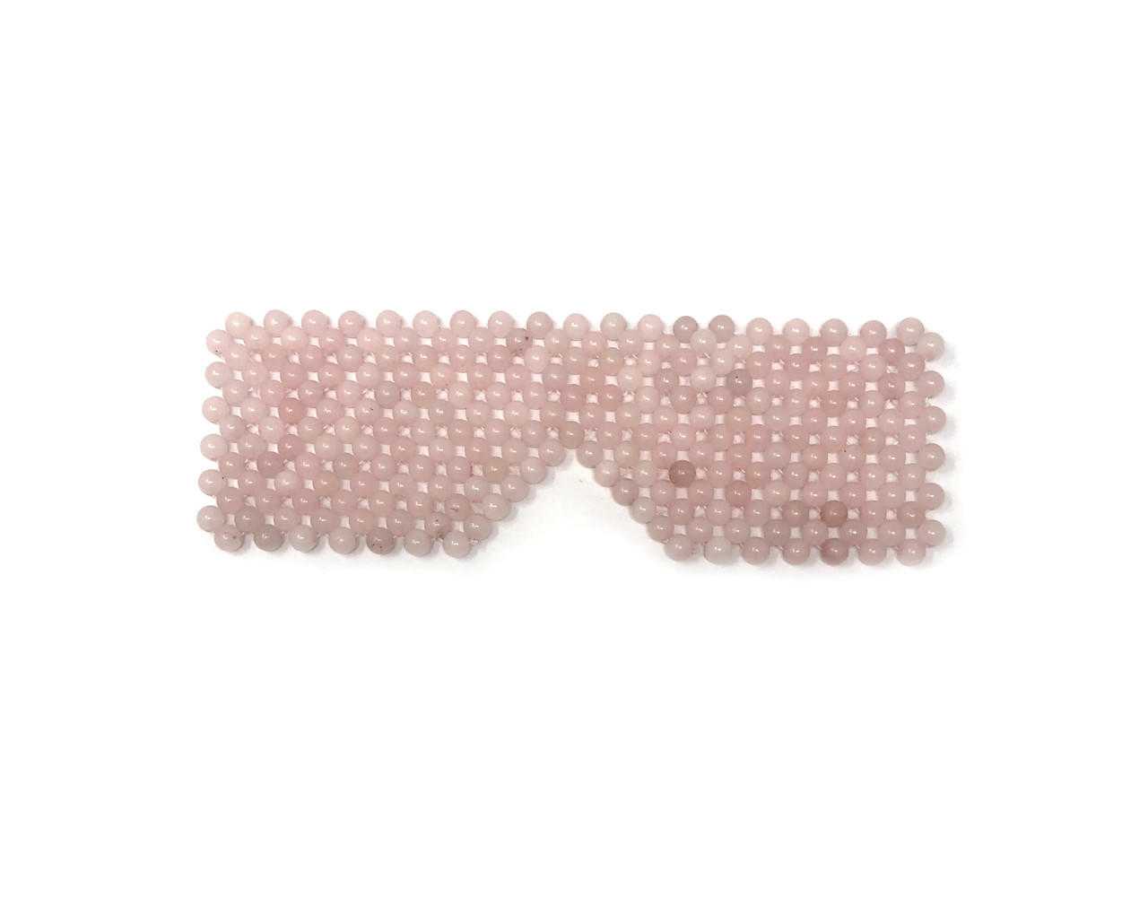 Eye Mask Rose Quartz Beads (6mm), approx. 7"x2.5"