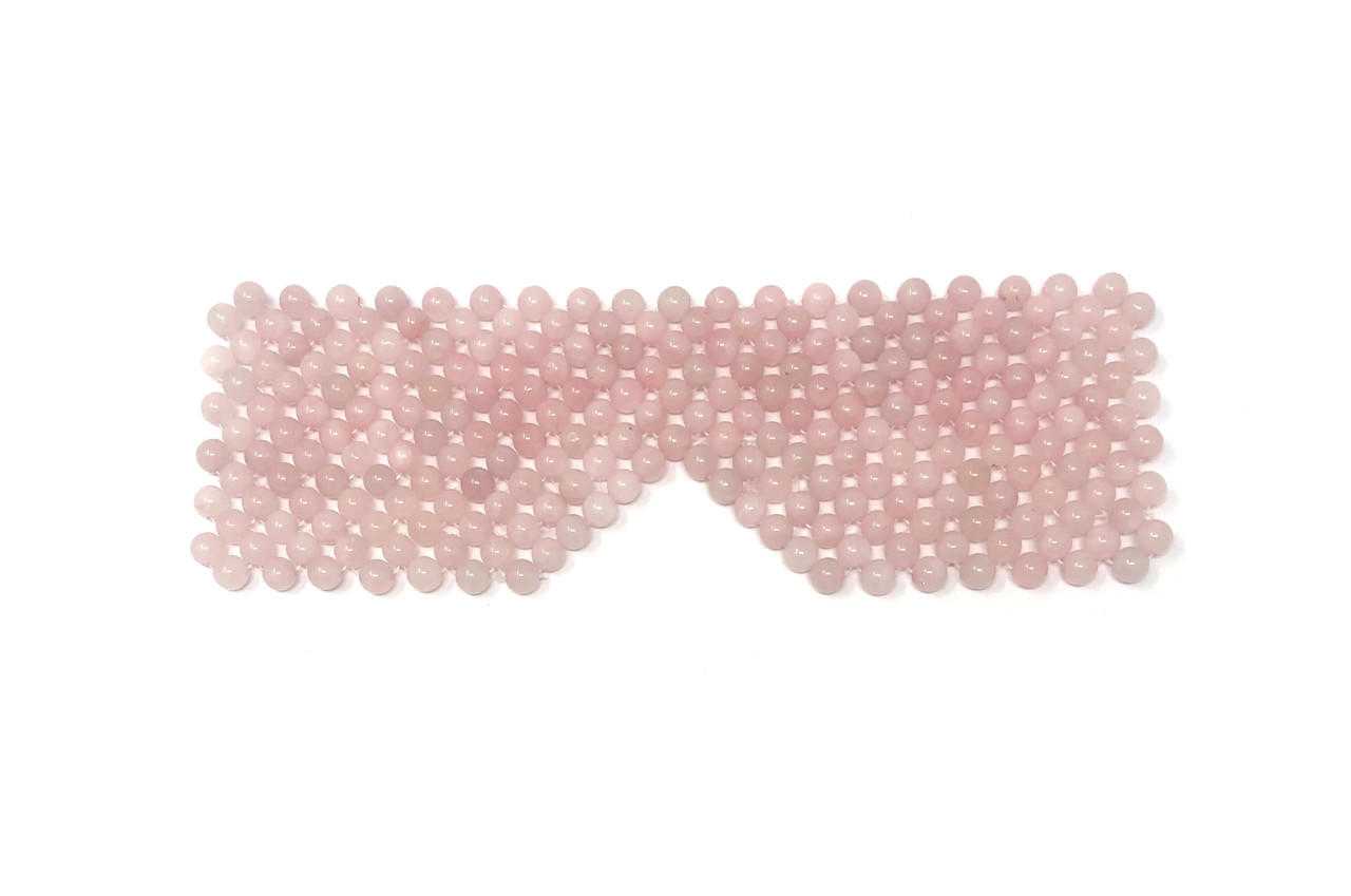 Eye Mask Rose Quartz Beads (6mm), approx. 7"x2.5" Gemstones Products VD Importers Inc.